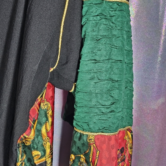 Silver Threads Baroque Windbreaker Full Zip Oversized Plaid Patch Jacket Size XL - Picture 10 of 10